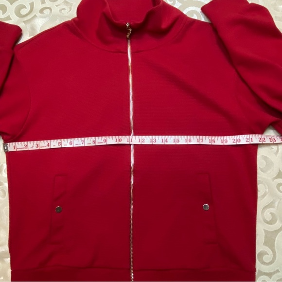 Tommy Bahama Women’s Knit Ottoman Full Zip-Up Jacket Sz M Tango Red EUC - Picture 7 of 12